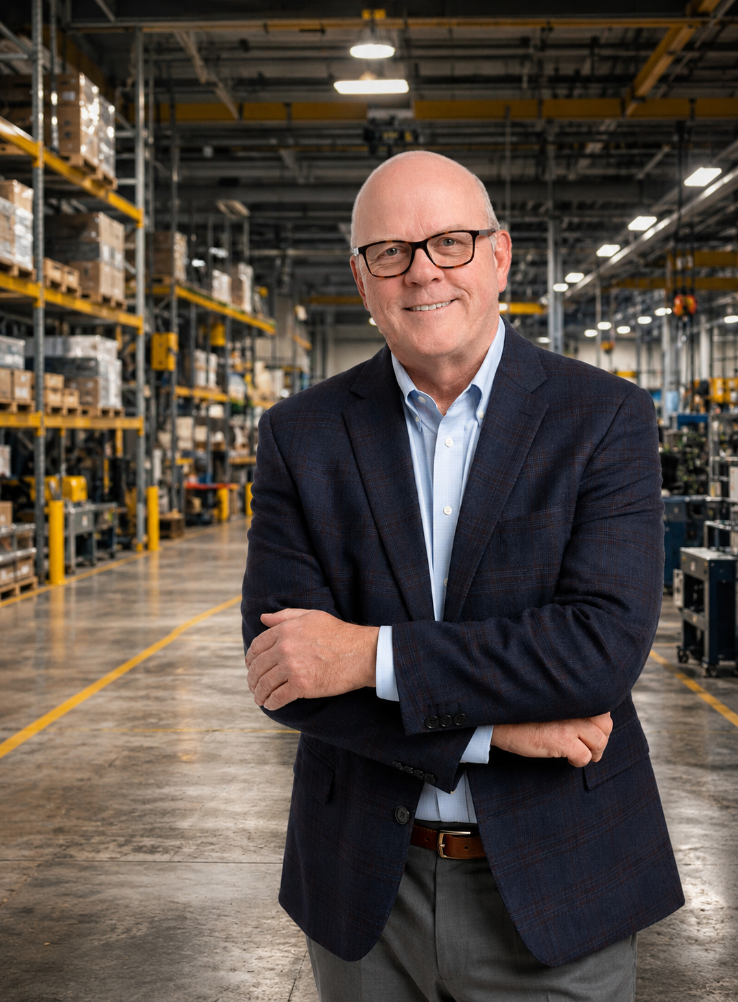 John McGrail in an industrial warehouse setting