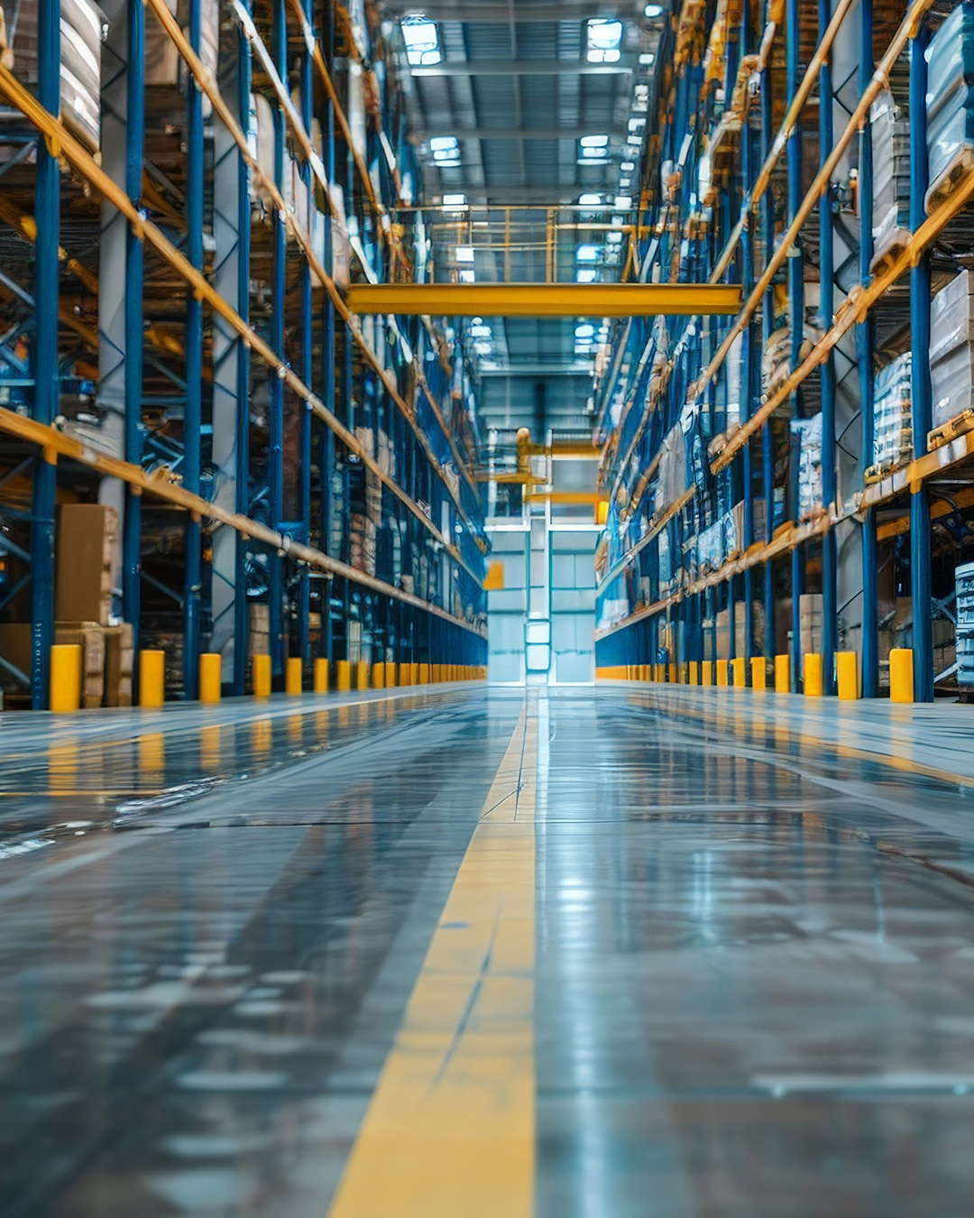 Industrial warehouse aisle